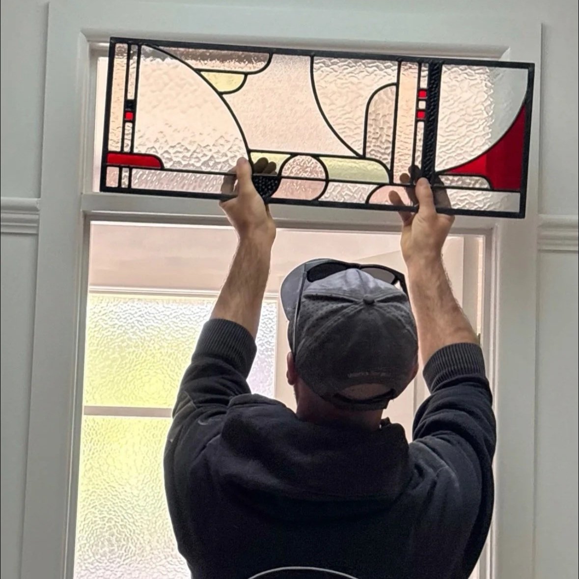 art deco transom window pair