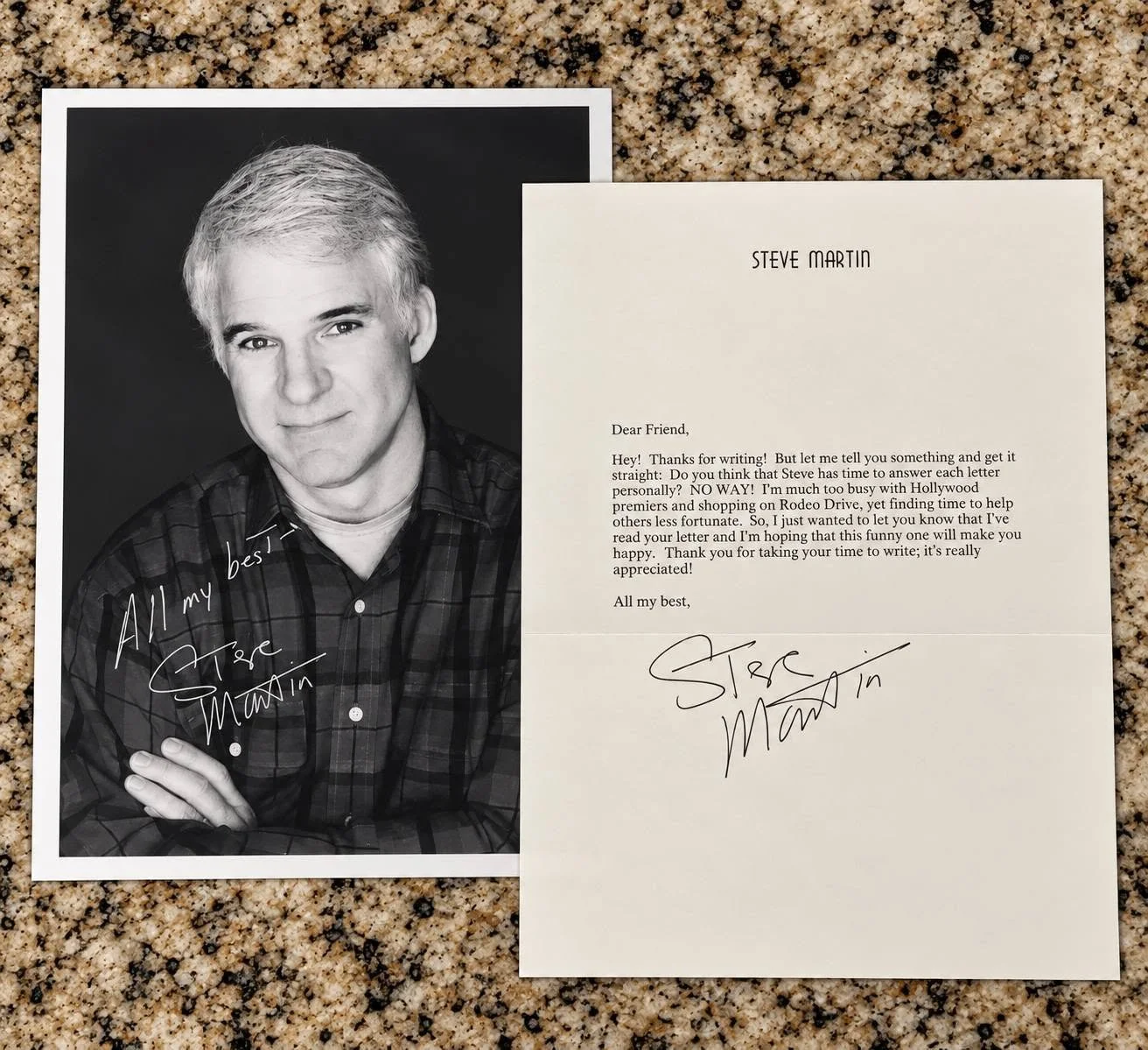 Vintage Steve Martin Autographed Photo & Signed Letter Set
