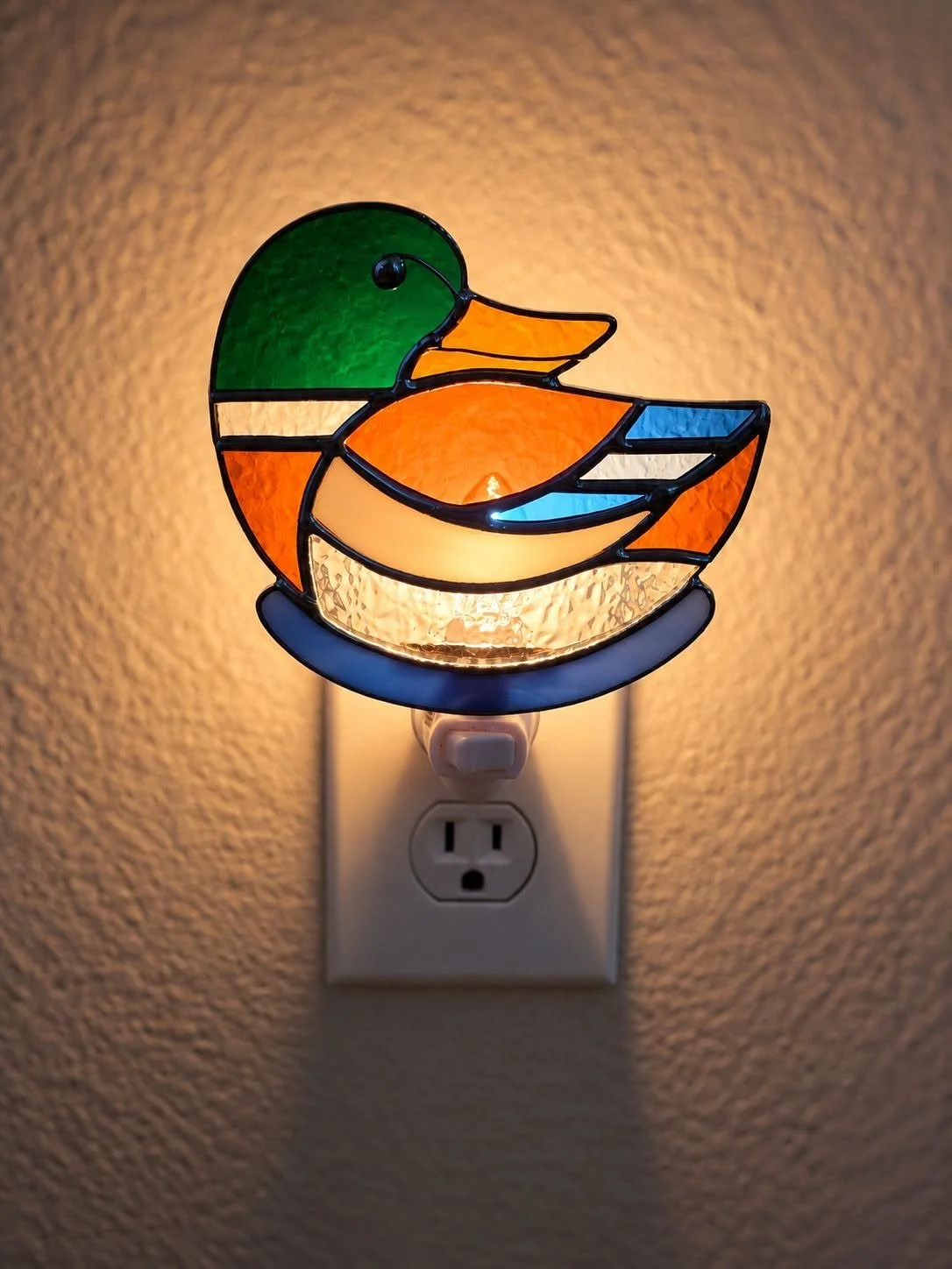 Handmade Stained Glass Mallard Duck Nightlight