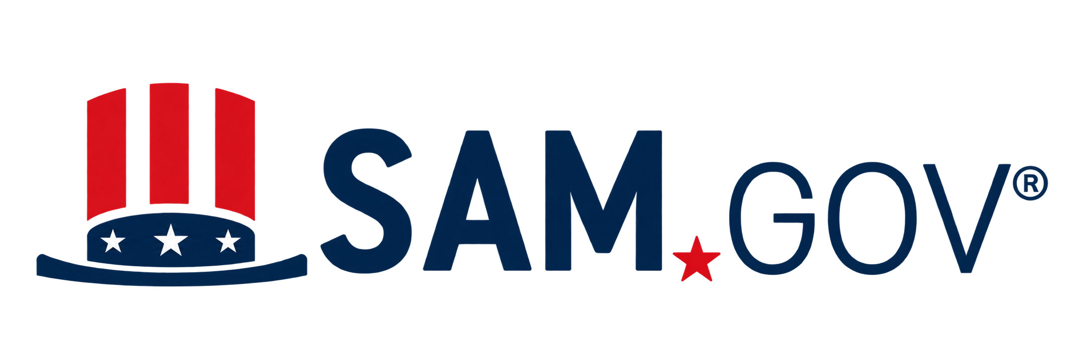 Sam-Gov political campaign logo with a stylized red, white, and blue hat and stars