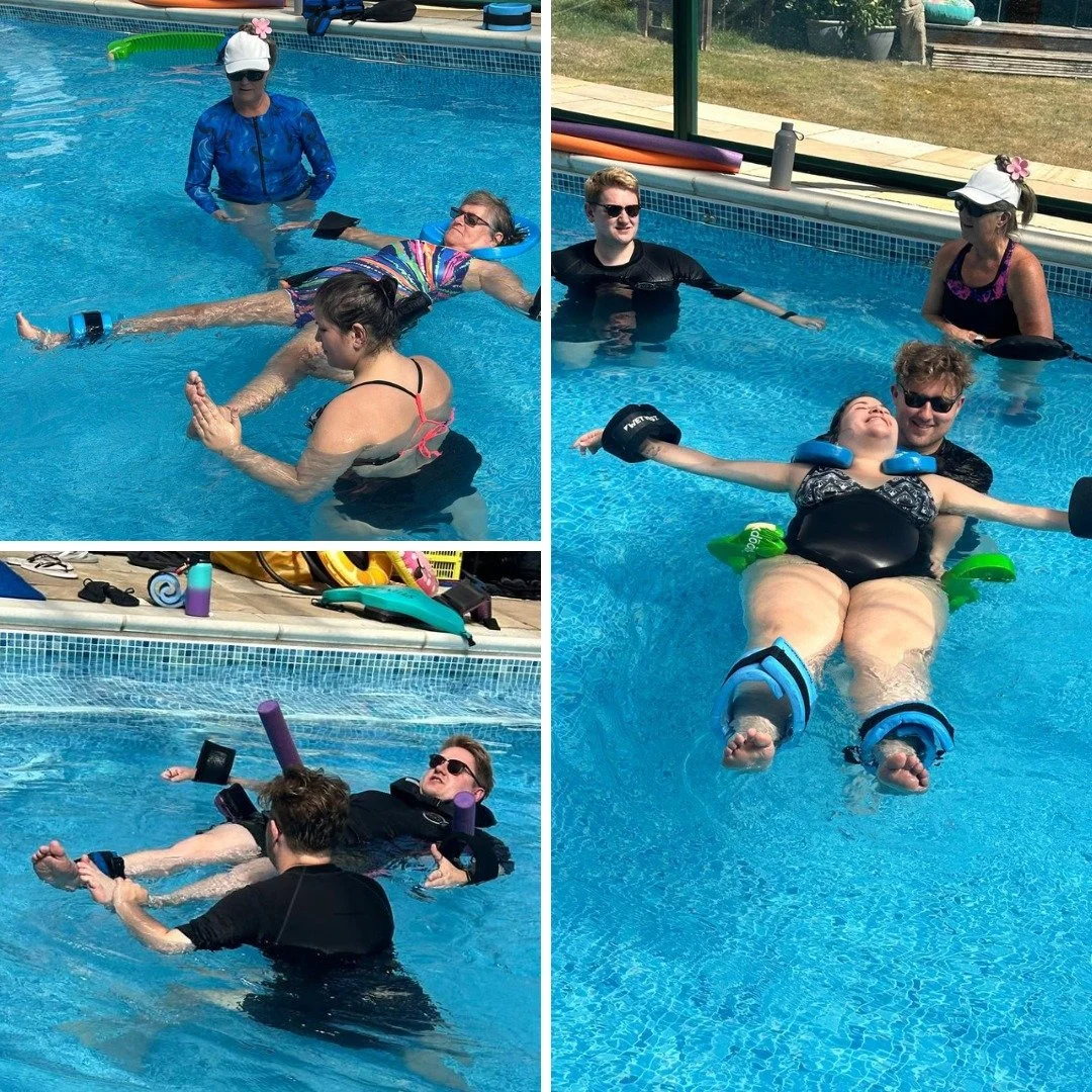 Last weekend our team spent two full days learning neurological aquatic strategies from Julia Meno (@aquadiva.julia), one of the most respected international tutors in this field 💧

One day in Lynda's private pool. One day in the classroom. Bad Raga