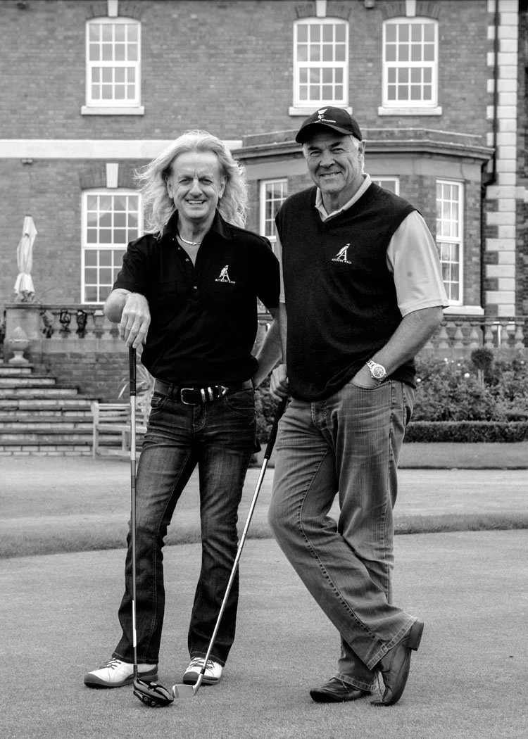 Ken 'KK' Downing (Judas Priest) and cricketer Neal Radford, Lord’s Taverners Day at Astbury Hall, 2012.  Martyn Farnell, press archive.