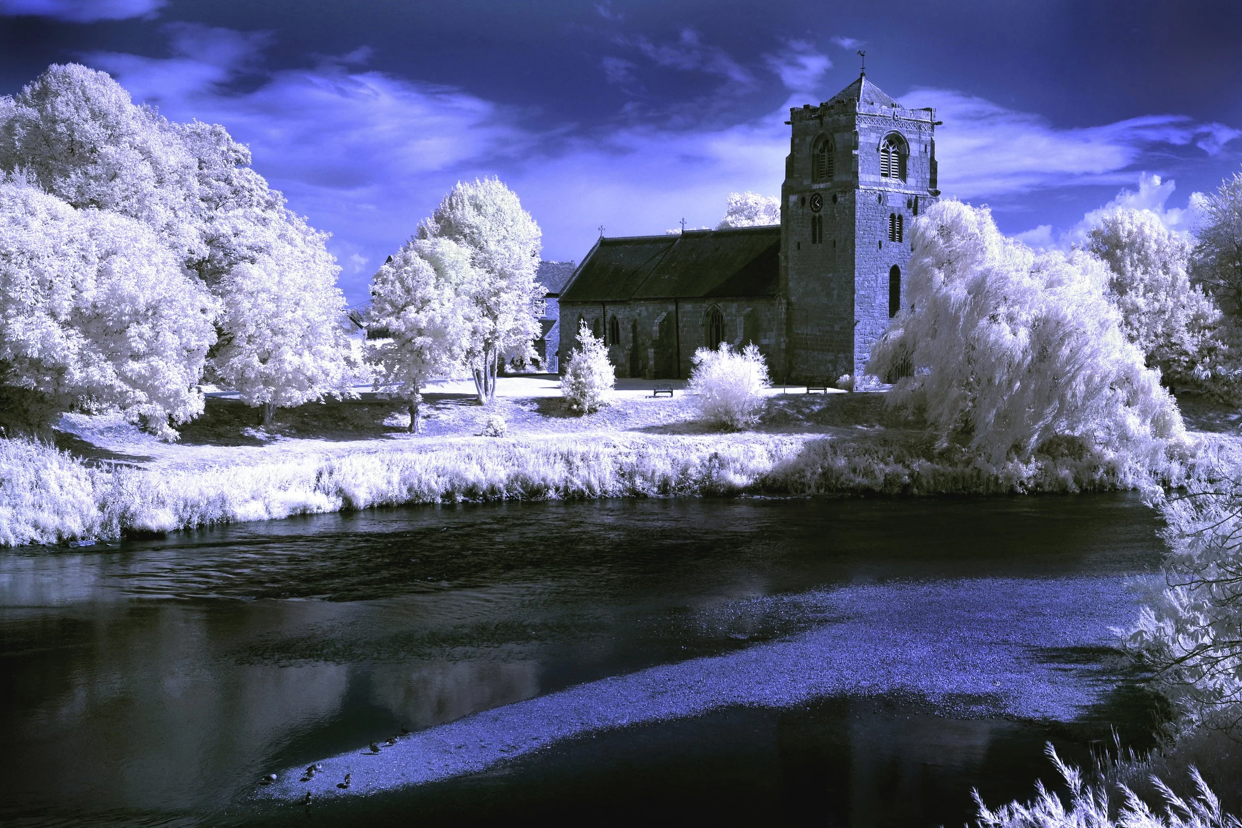 "Eata’s Rest" – Atcham St Eatas Church Shropshire Fine Art Infrared Landscape Photography Canvas Print