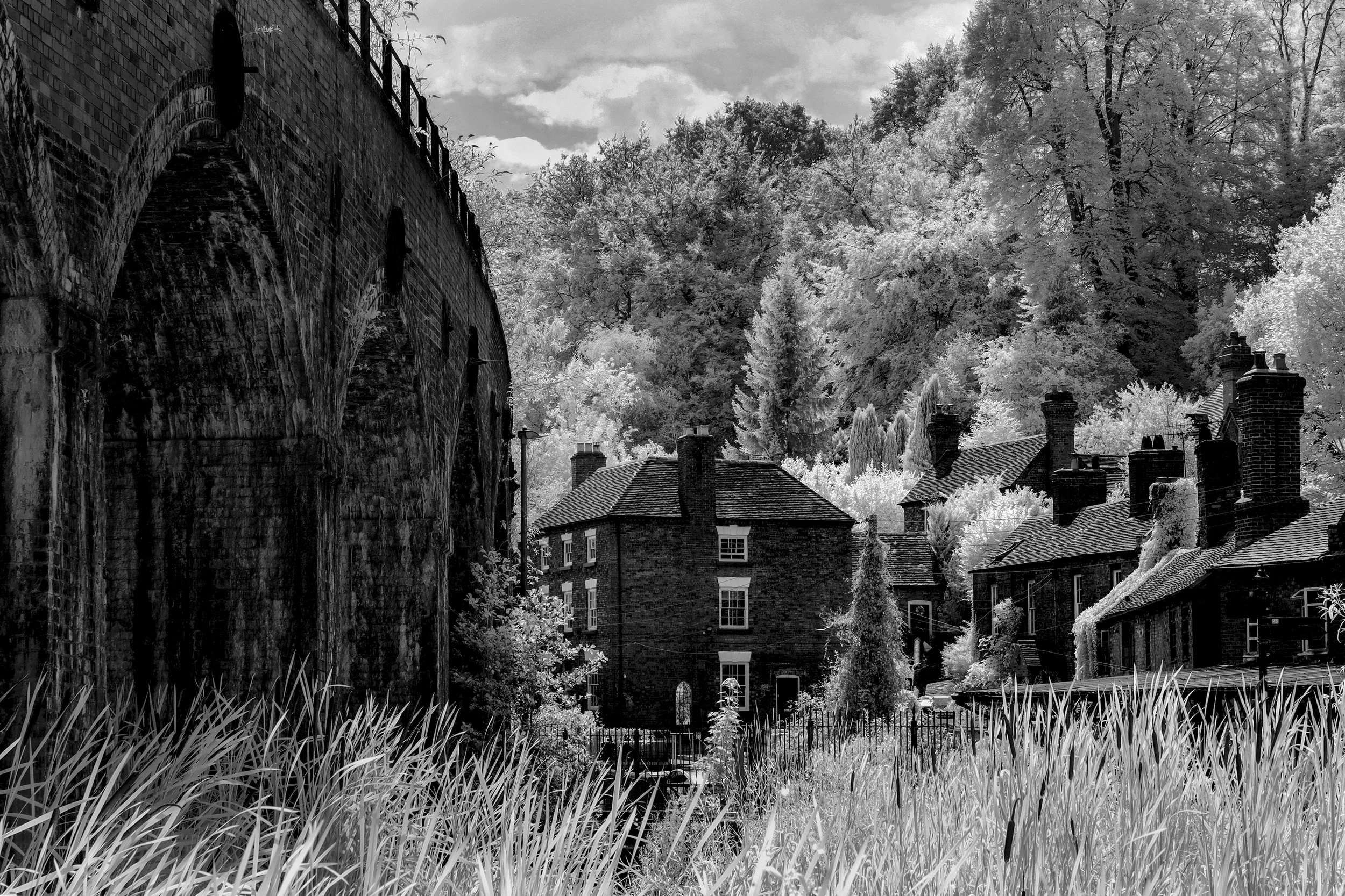 "Smelted Light" – Coalbrookdale Viaduct Shropshire Fine Art Infrared Monochrome Photography Canvas Print