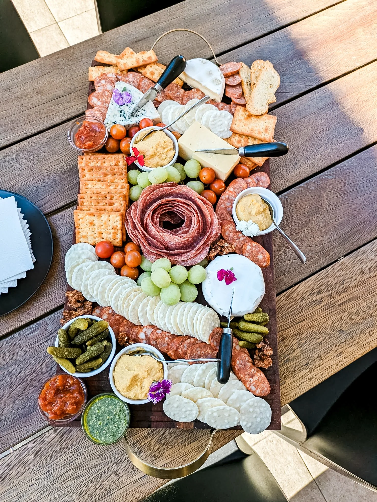 Private event platter board served in the outdoor courtyard at LOCAL Cafe & Eatery