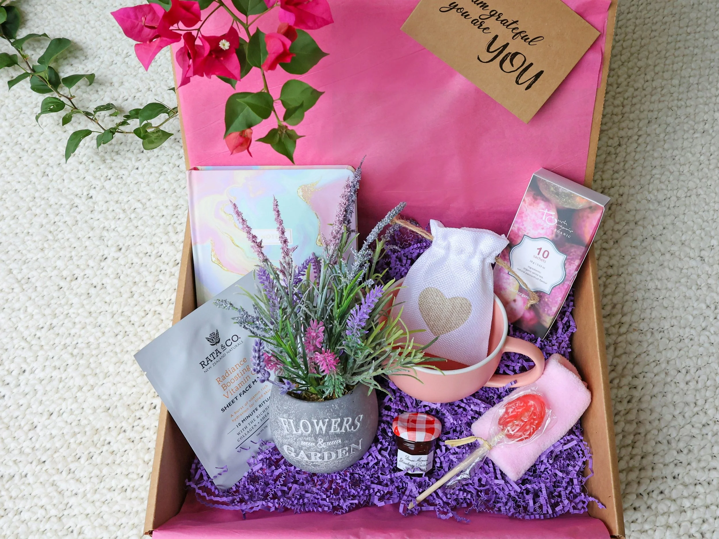 a thoughtful package of gifts for someone getting divorced