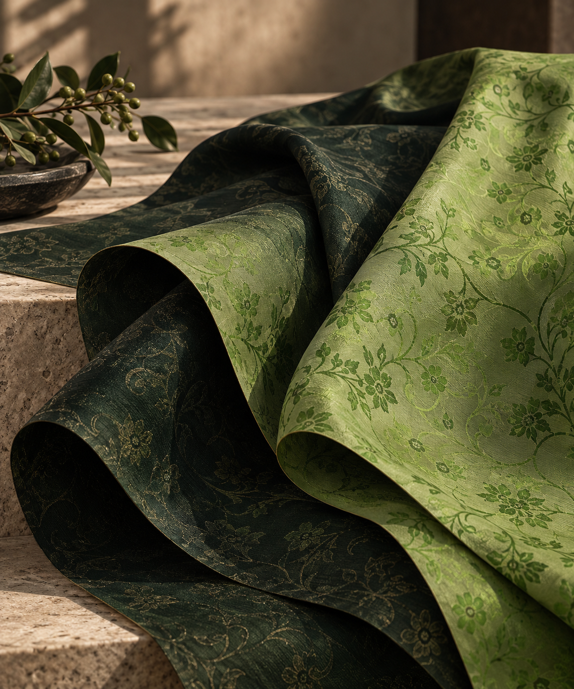 Yuan Ye Green with hand painting