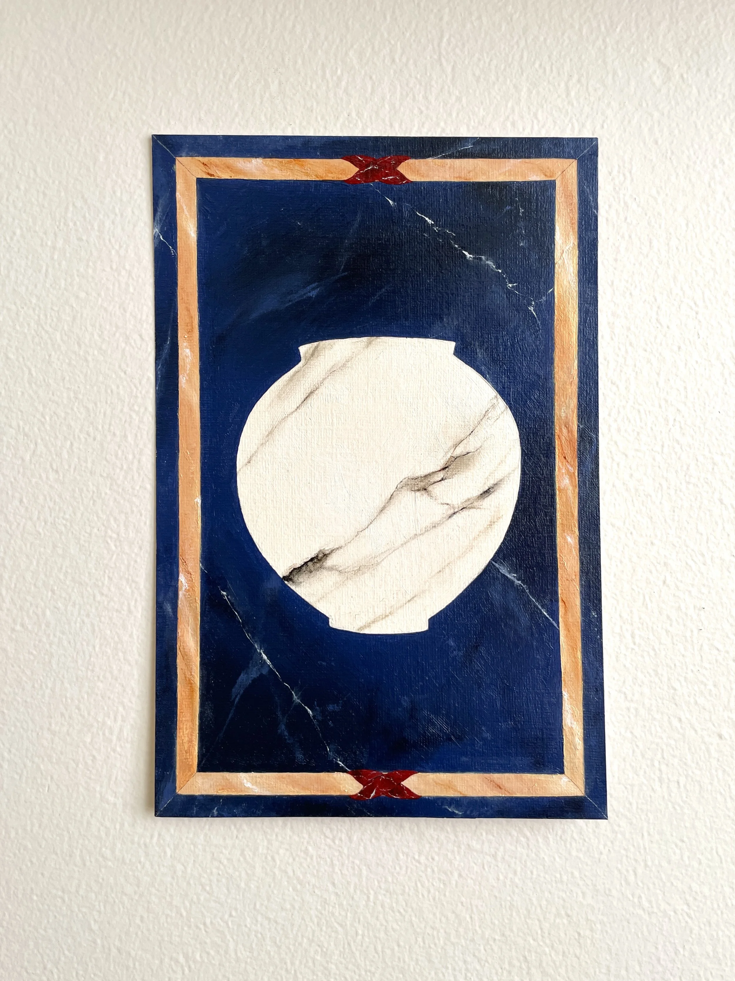 Moon Jar, 2024, oil on paper, 20.5 x 13.5 cm