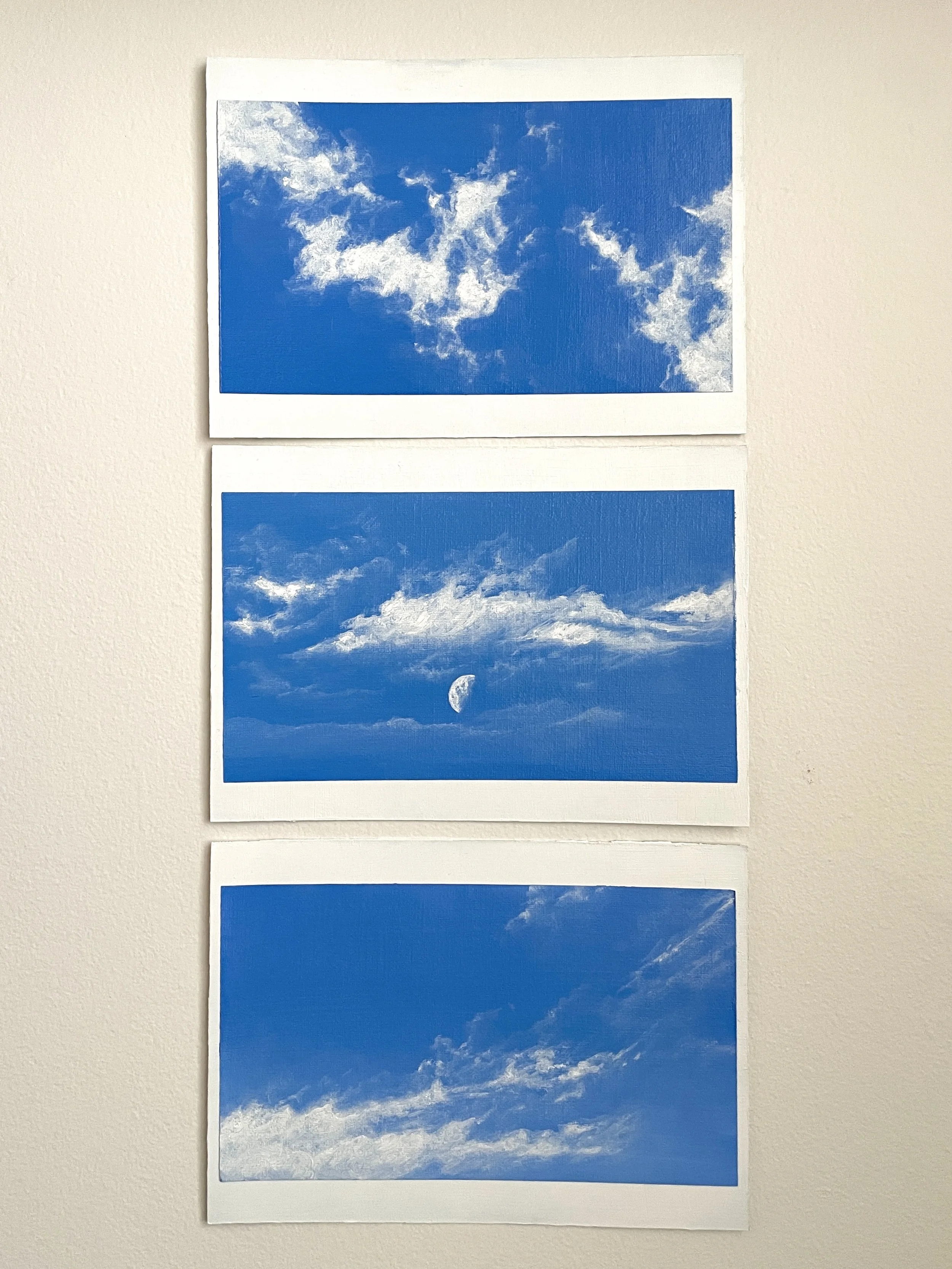 Sky studies, 2026, oil on paper, 44 x 21 cm (sold)