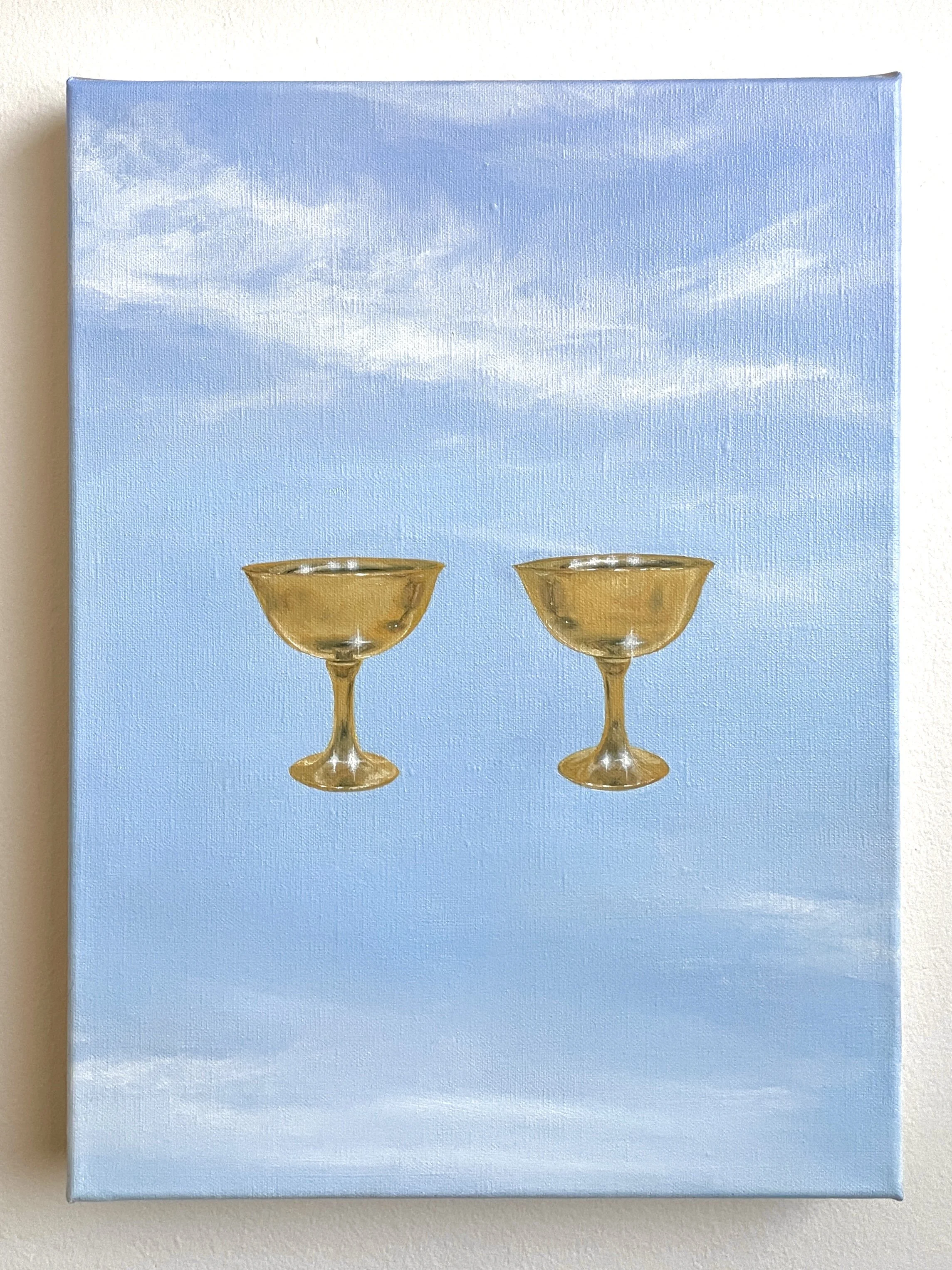 Two of Cups, 2024, oil on linen, 41 x 30 cm