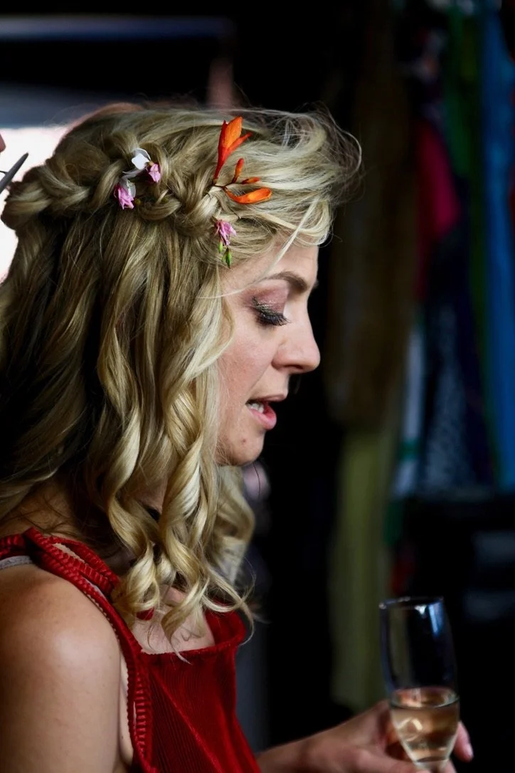 Claire Field Makeup Artist and Hairstylist. Close up of hair styling