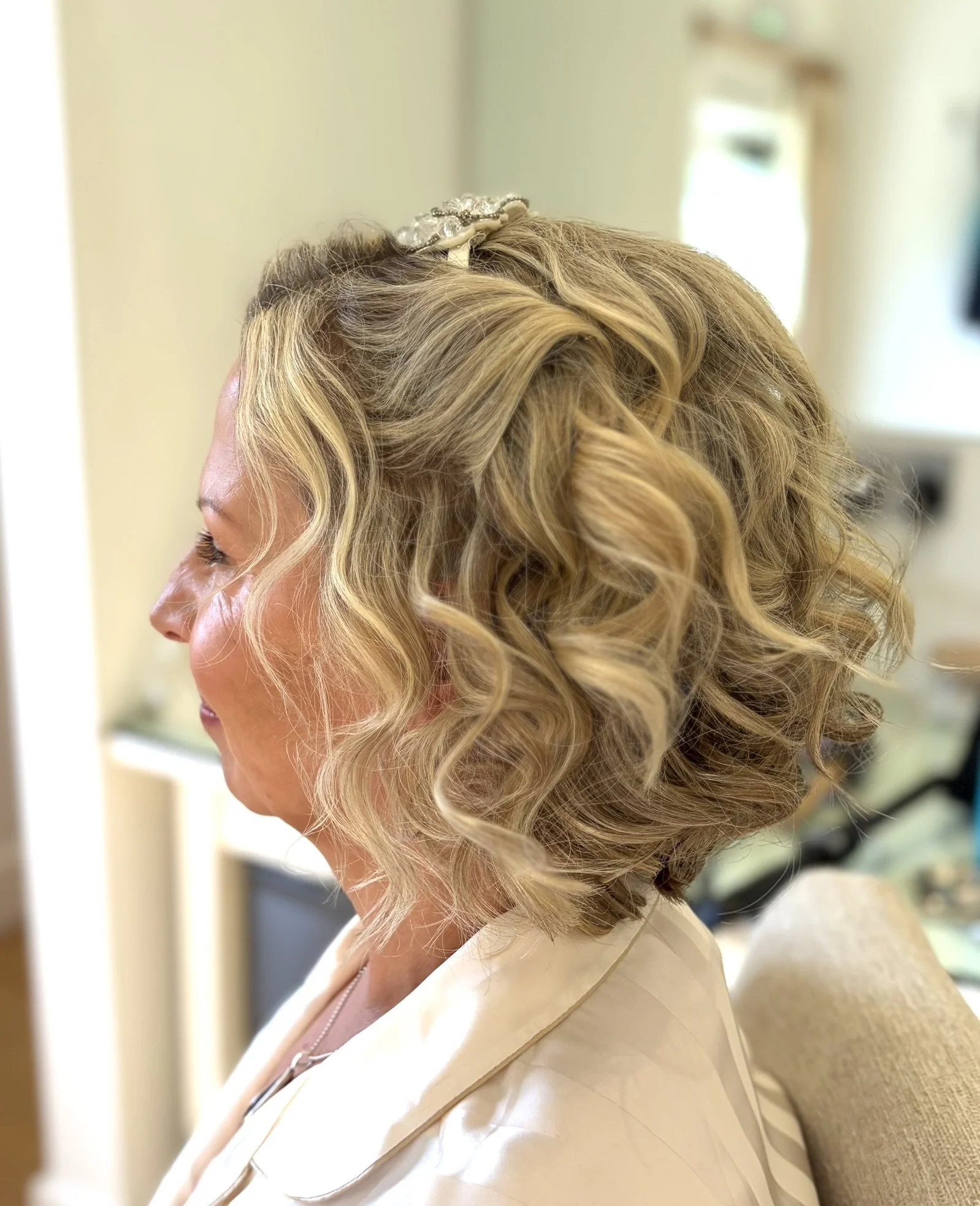 Claire Field mother of the bride's hair