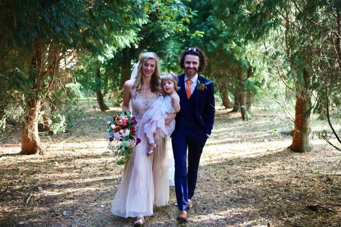 Claire Field Makeup Artist and Hairstylist. Bride, groom and child.