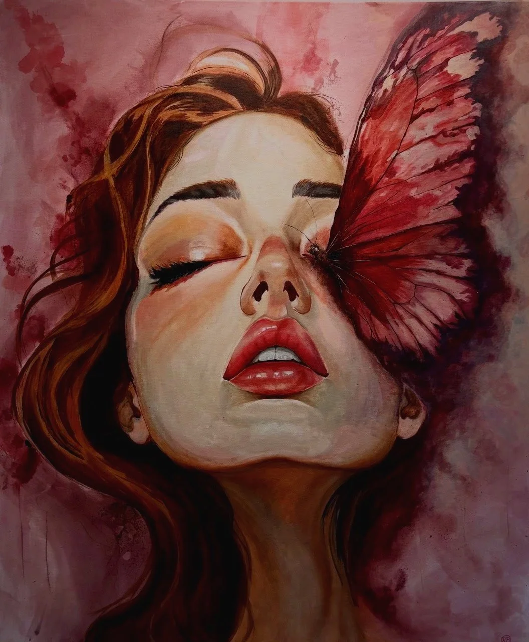 Waar verlangen landt · 100 × 120 cm · acryl op doek · 2026