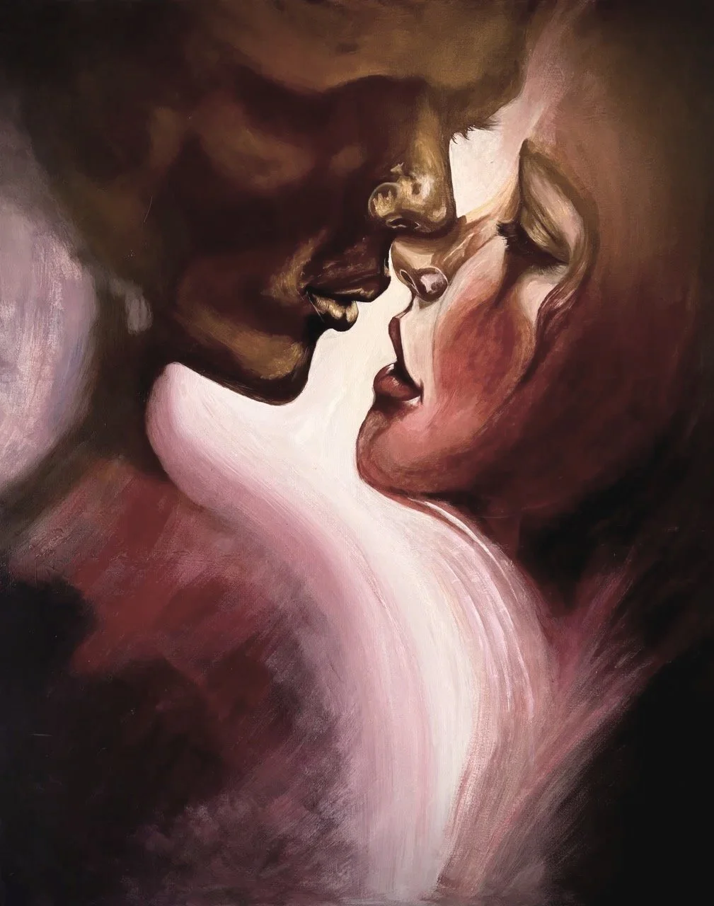 Tussen jou en mij · 100 × 120 cm · acryl en olie op doek · 2026