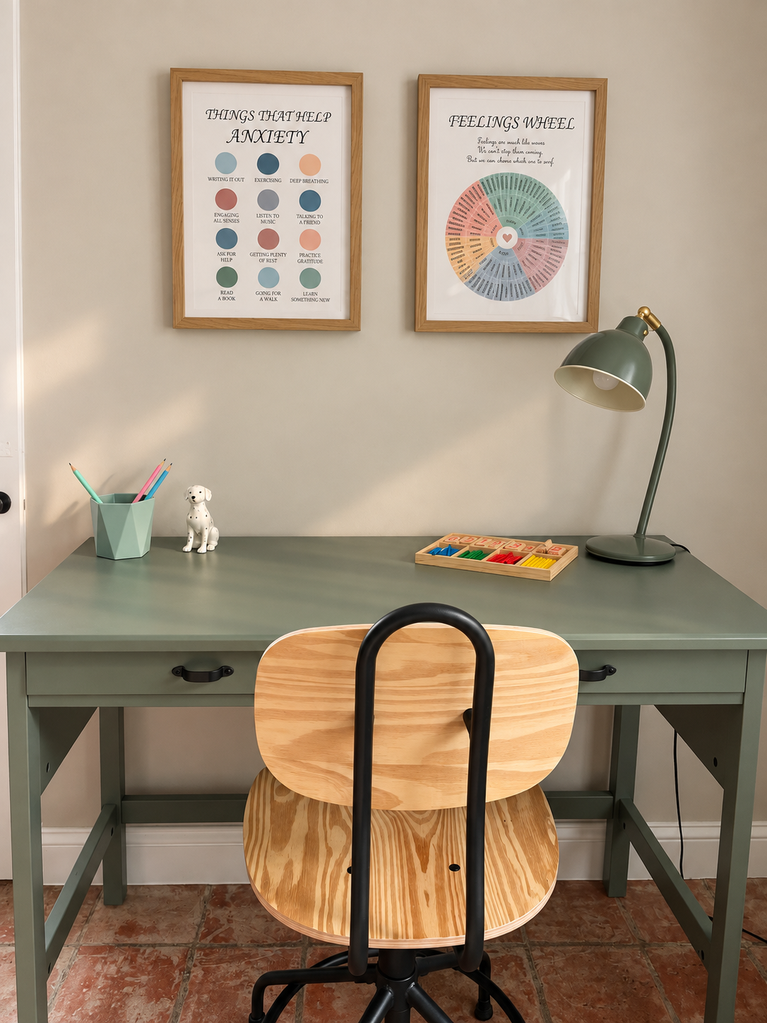 Child-friendly workspace at Hiller Psychology for assessment and therapeutic activities.