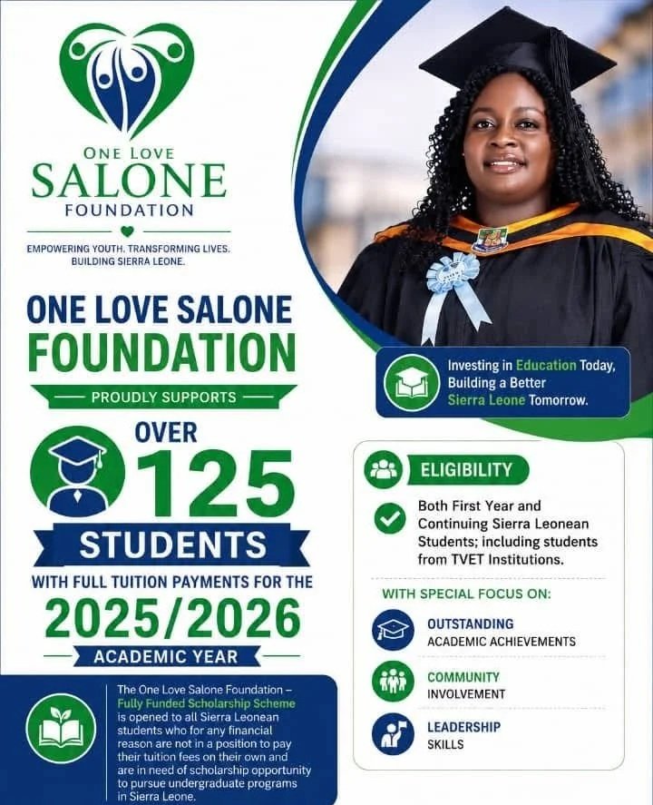 One Love Salone Foundation Fully Funded Scholarship Scheme