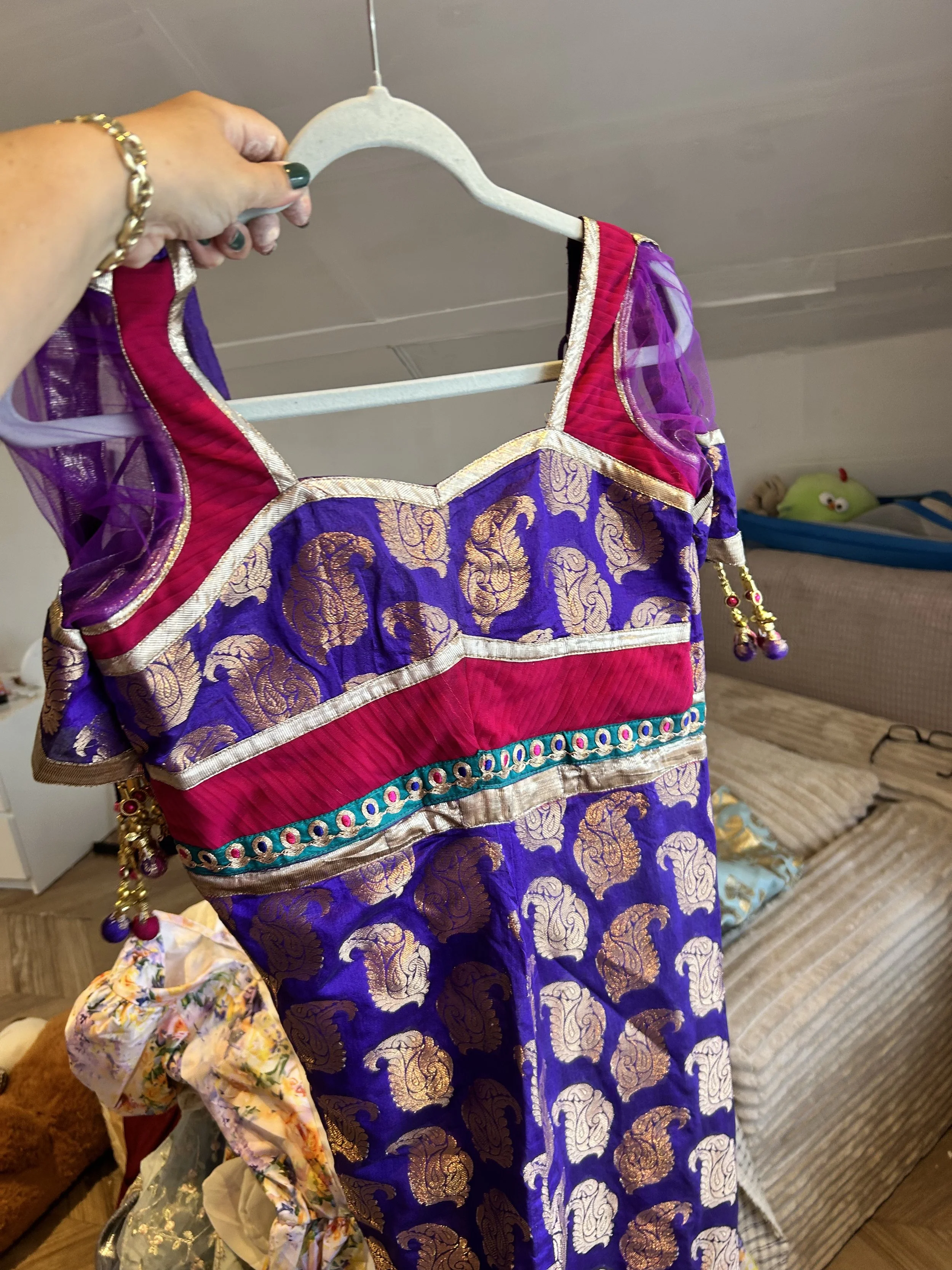 Ballgown / Evening Dress - purple sari