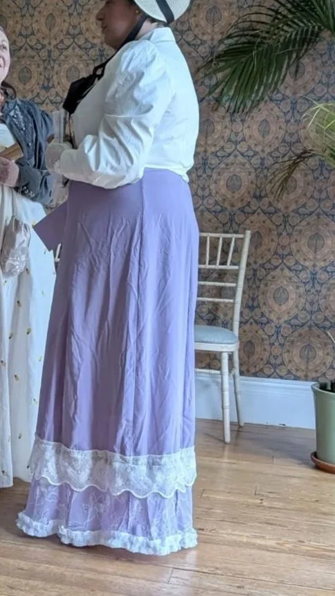 Day Dress - purple and white
