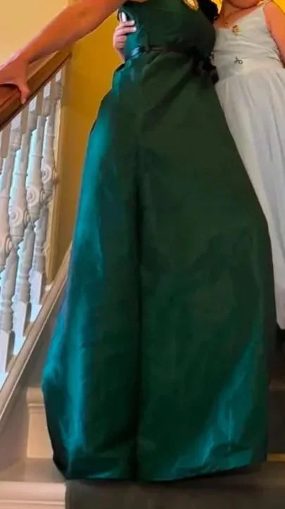Ballgown / Evening Dress - Green silk