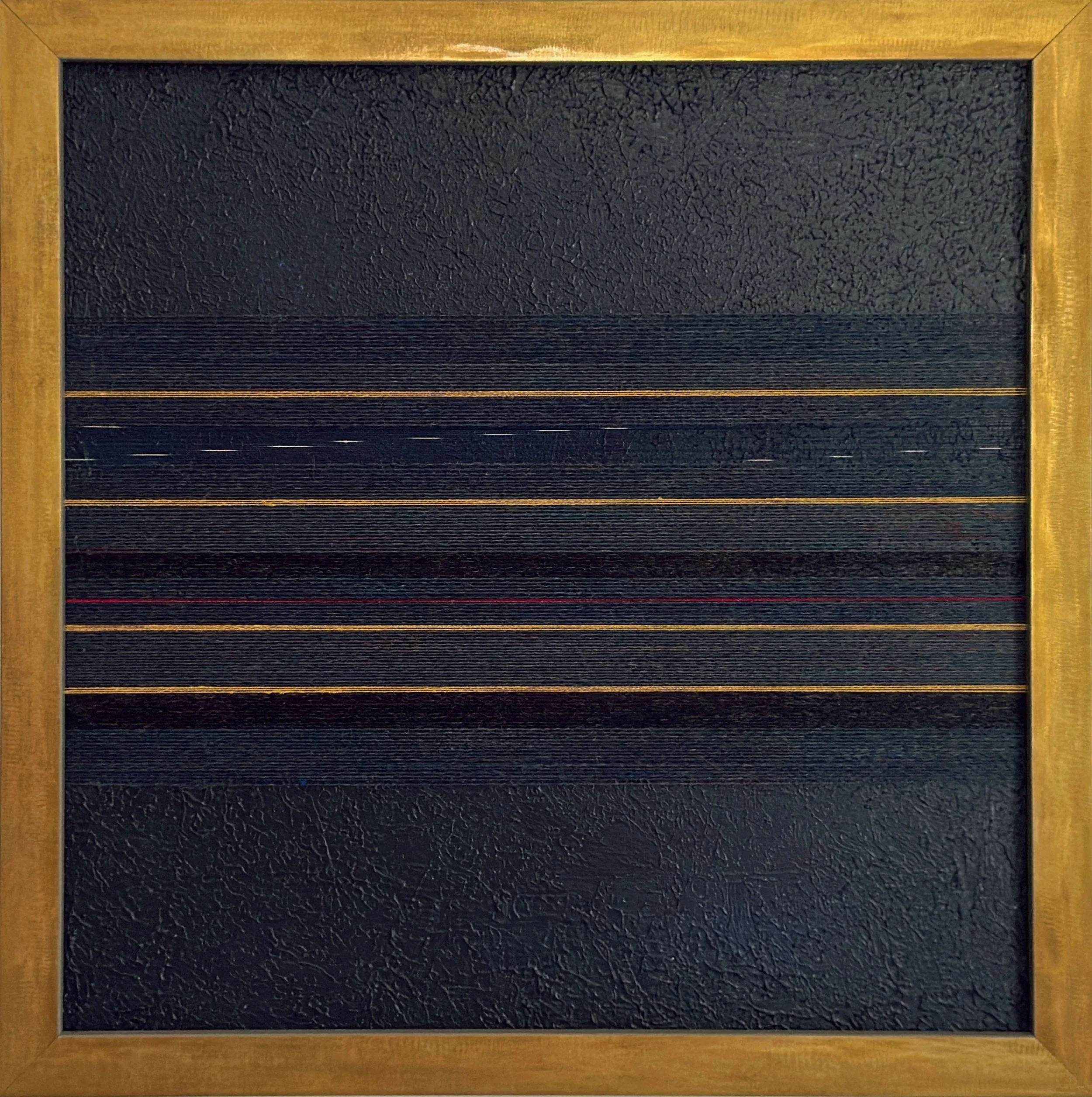 Unknown 3, 2026
Acrylic, linen and wool thread, wool-wrapped steel thread on panel. 12 x 12 in.