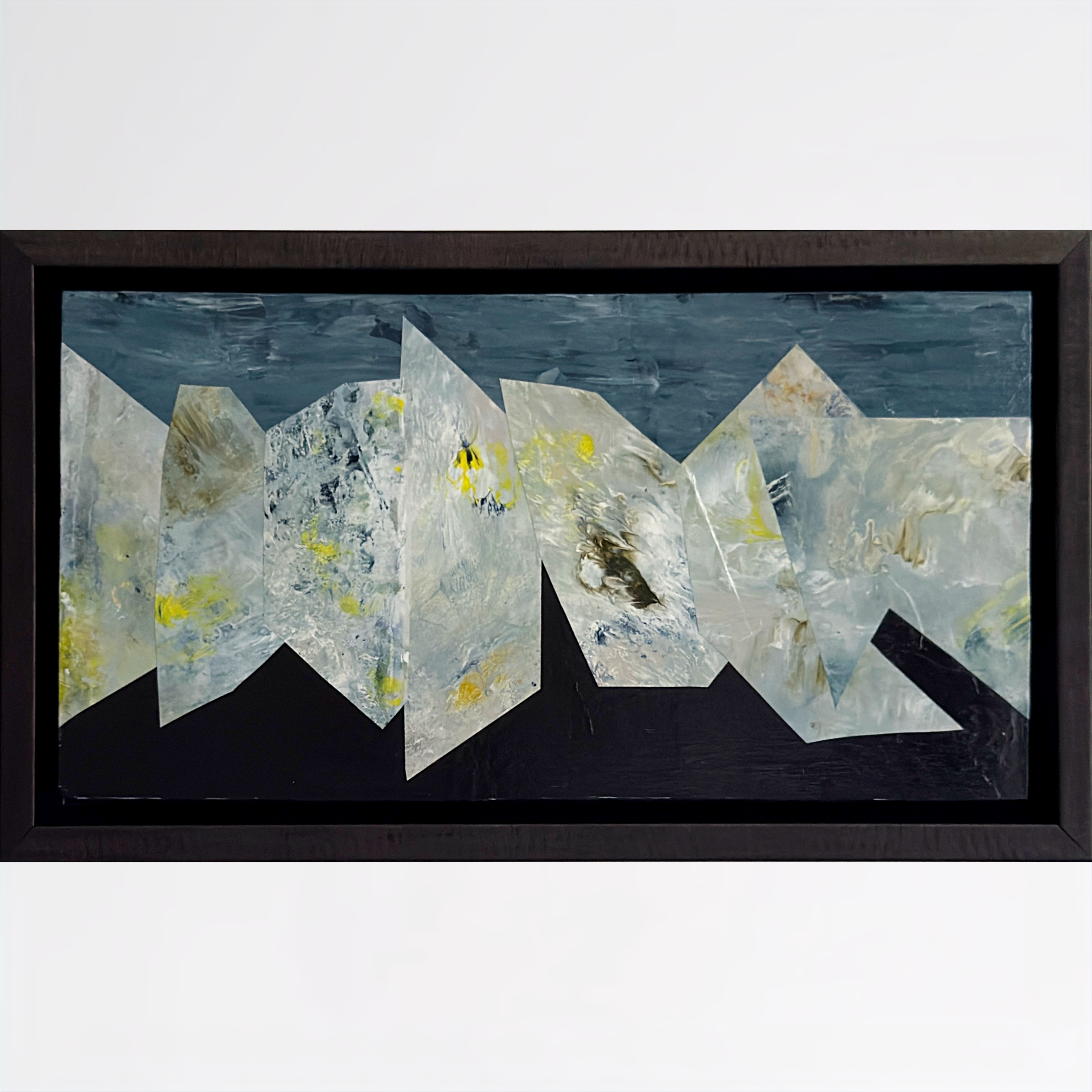 Passage 3. 2026 Acrylic, collage on panel. 6 x 12 in.