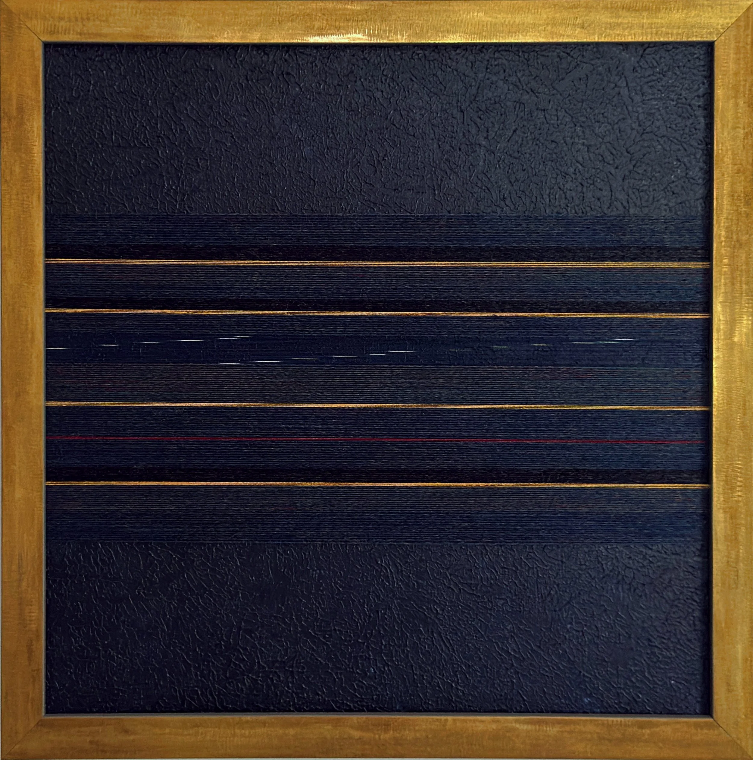 Unknown 4, 2026
Acrylic, linen and wool thread, wool-wrapped steel thread on panel. 12 x 12 in.