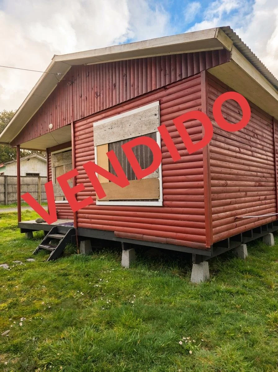EN VENTA - Terreno de 972 m² con cabaña, luz y agua a pasos de Ruta Tepual