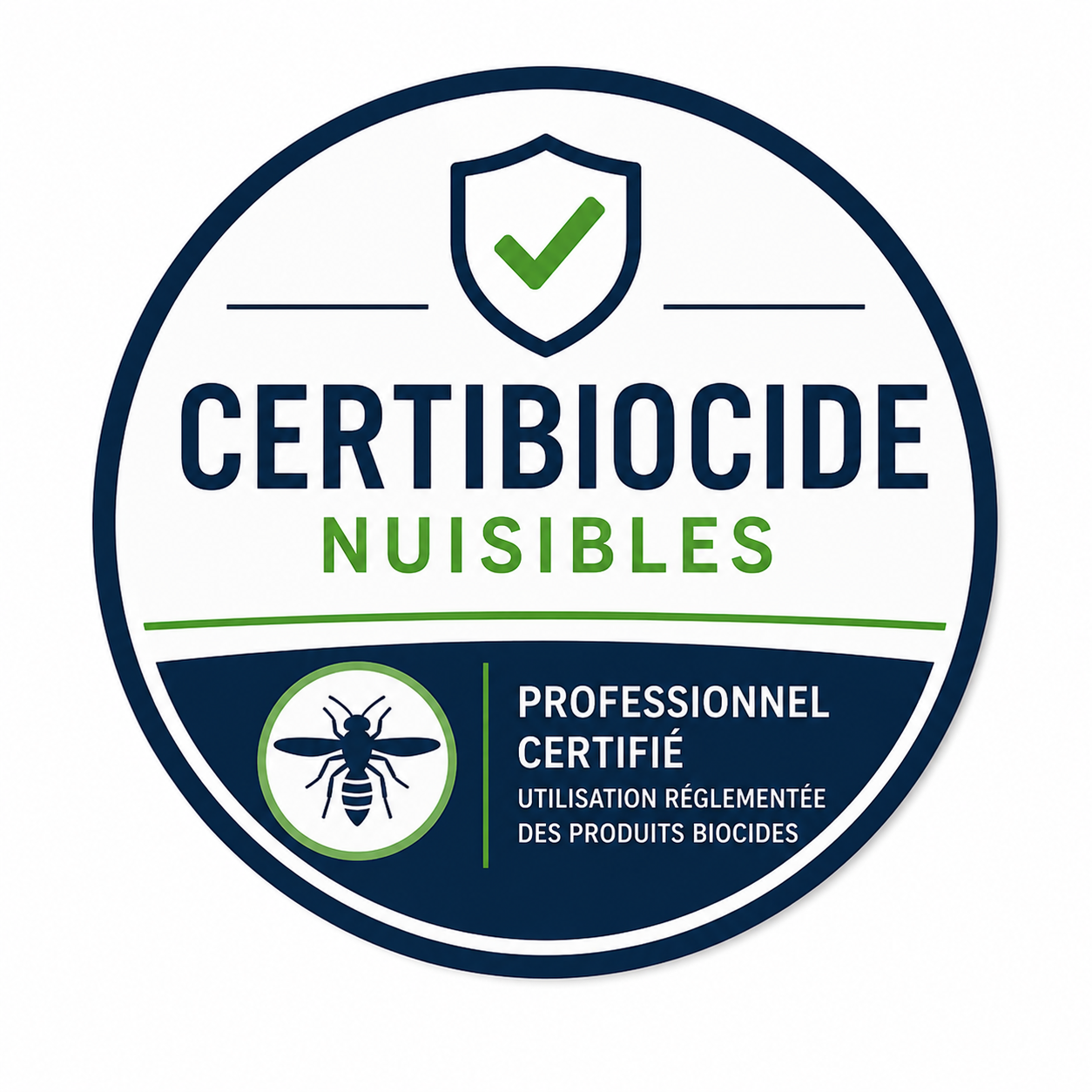 Logo Certibiocide nuisibles indiquant que le technicien AirPulve est certifié.
