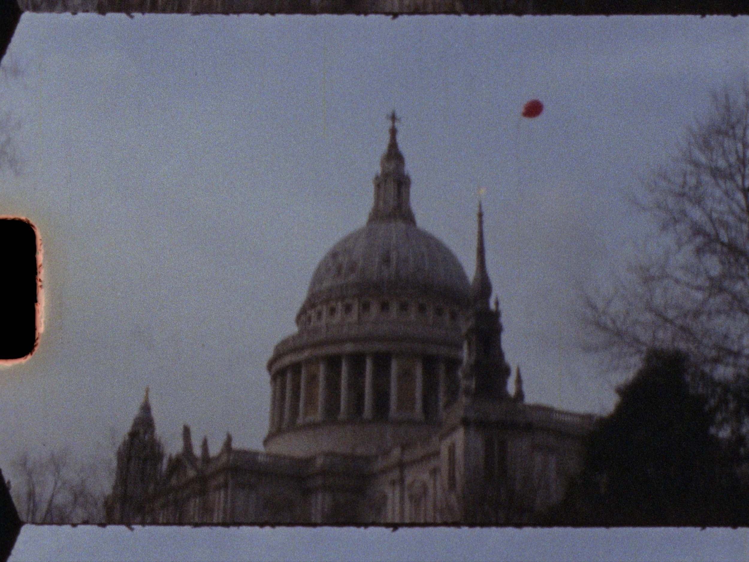 St. Paul's Cathedral with red balloon in the sky
