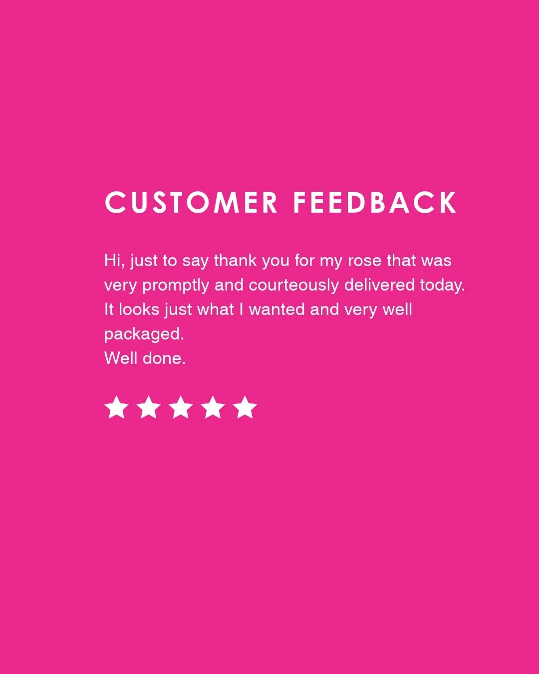 Lovely feedback from a @stylerosesofficial customer.

It&rsquo;s always great to hear that a delivery arrived promptly, safely and with friendly service.

On Time, Every Time.

#GSC #StyleRoses #CustomerFeedback #UKDelivery