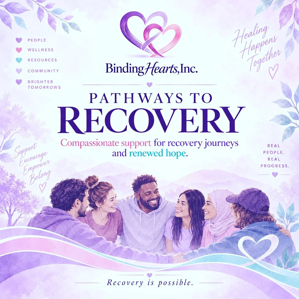 Recovery is not one-size-fits-all.

It can mean rebuilding relationships.

Rediscovering confidence.

Finding stability.

Choosing yourself again.

Or simply making it through today and trying again tomorrow. 💜

Pathways to Recovery is our vision fo