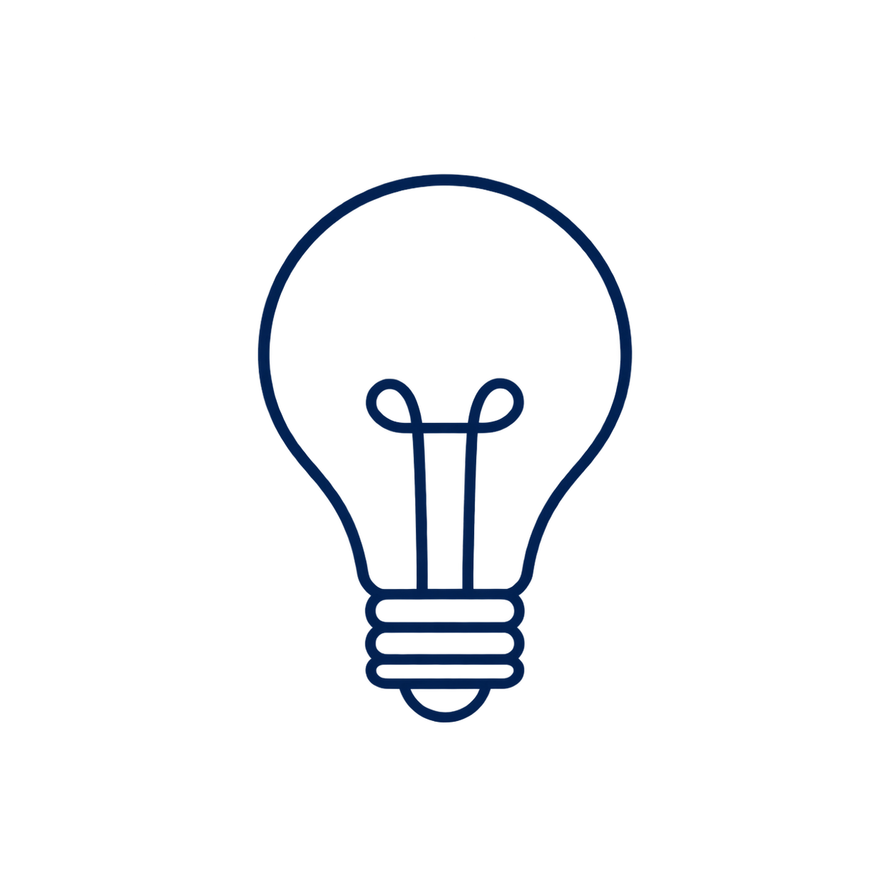 Outline drawing of a light bulb with no background.