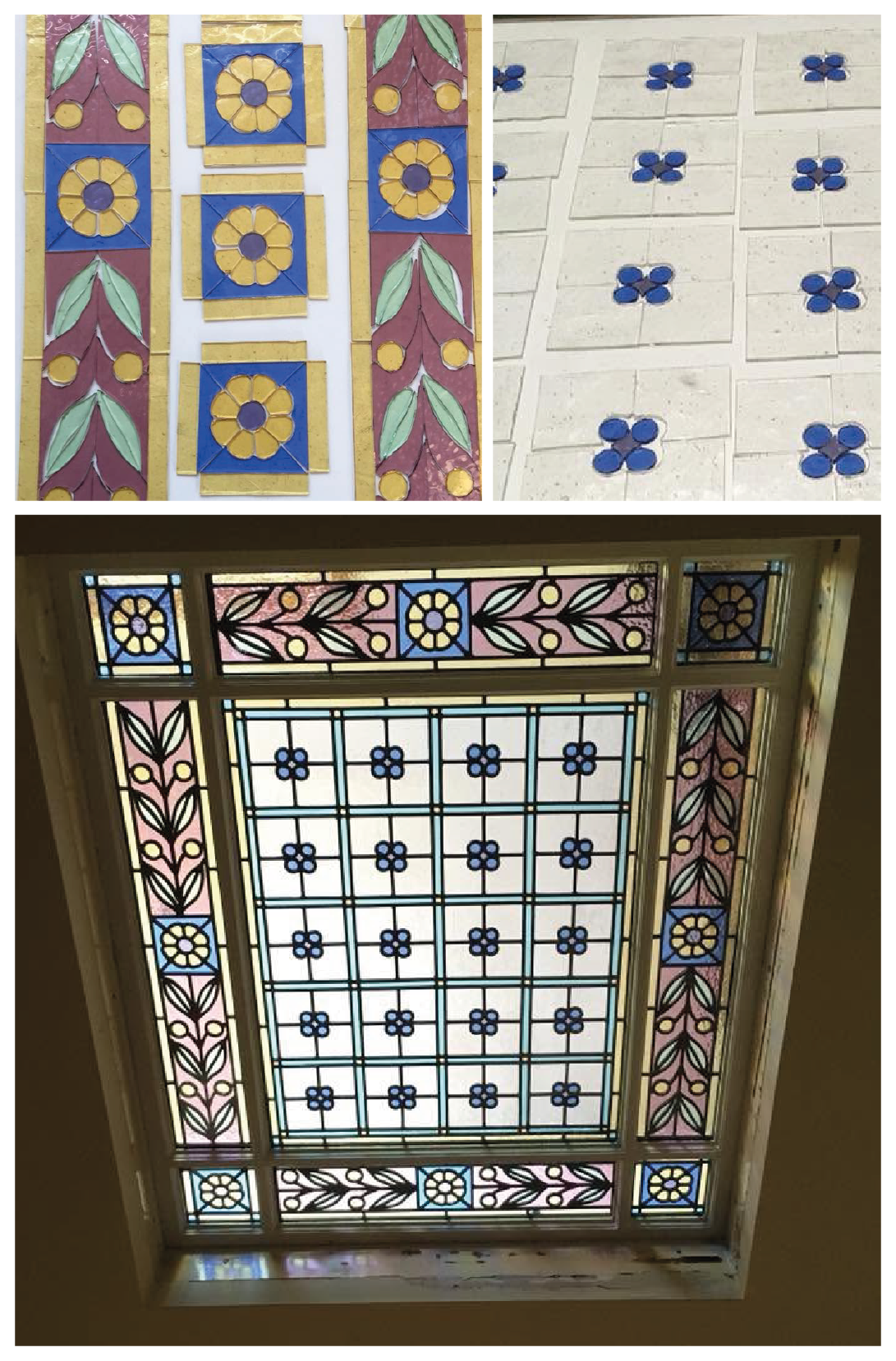 Revival Stained Glass project: landing ceiling light