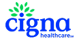 Cigna company logo with blue text on a white background