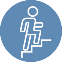Icon of a person climbing stairs