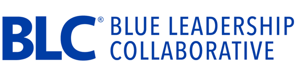Logo of the Blue Leadership Collaborative, featuring the acronym 'BLC' in bold blue letters and the full name 'Blue Leadership Collaborative' in smaller blue text to the right.