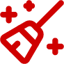 A red pharmacy or medical cross icon with a mortar and pestle symbol.