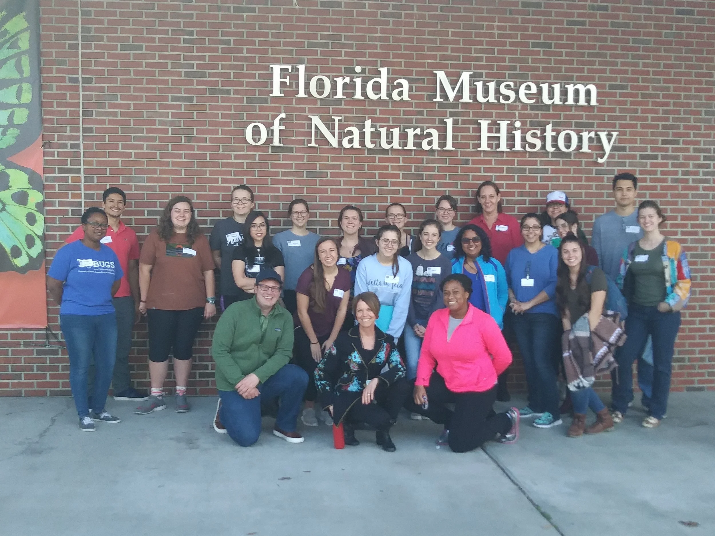 Dr. Adania Flemming with students, her co-instructor, and the Florida Museum public programs director during her first Introduction to Natural History course at the Florida Museum of Natural History.