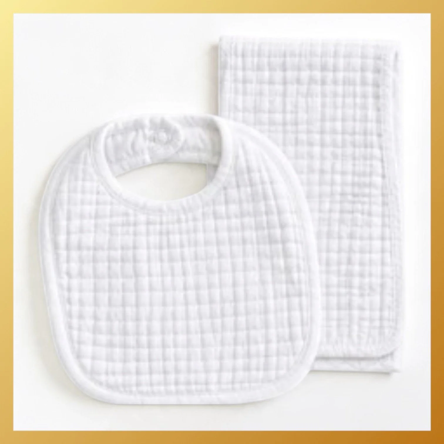 MUSLIN BIB & BURP CLOTH SET