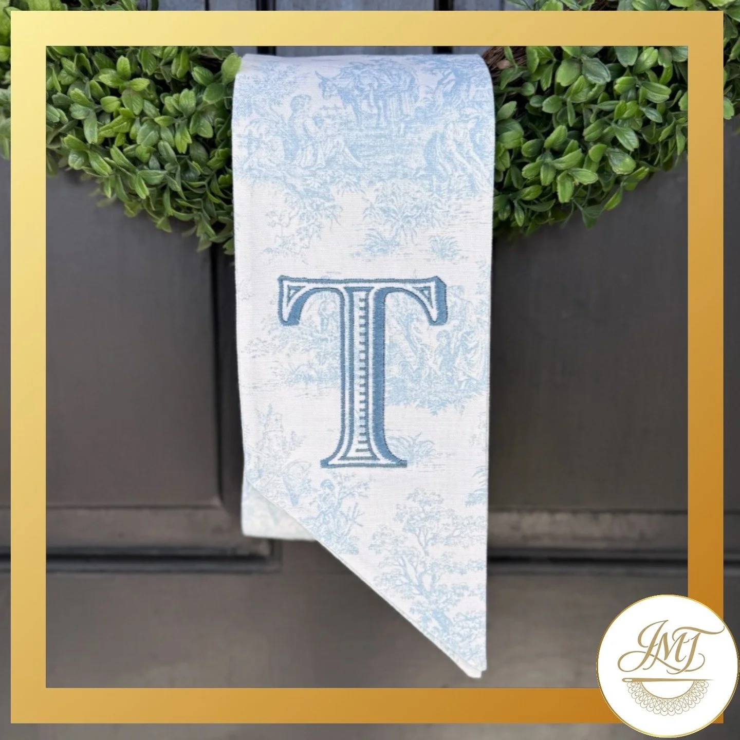 Classic blue toile sash