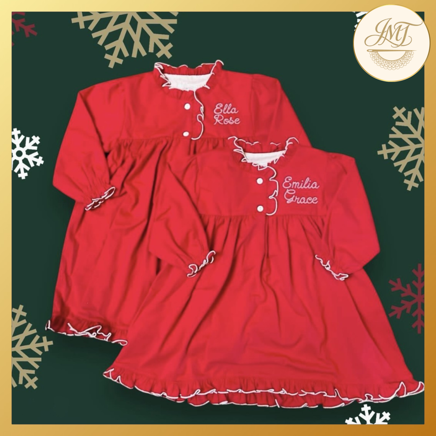 Embroidered Christmas PJs.