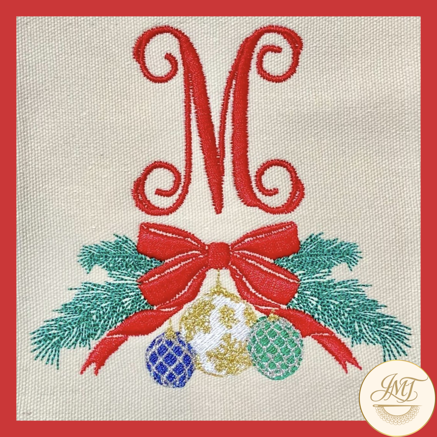 Ornament Trio Premium Initial on a khaki sash.