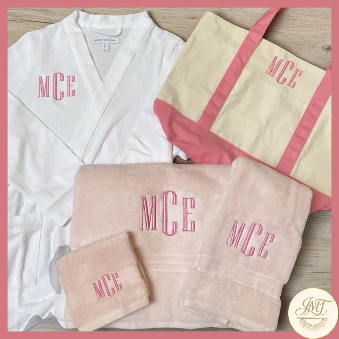 I would call this the college starter pack - embroidered robe, tote, and towel set.