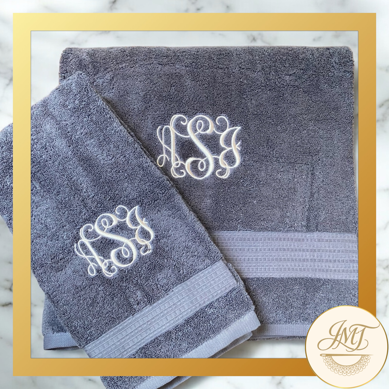 Simple, chic monogrammed towels.