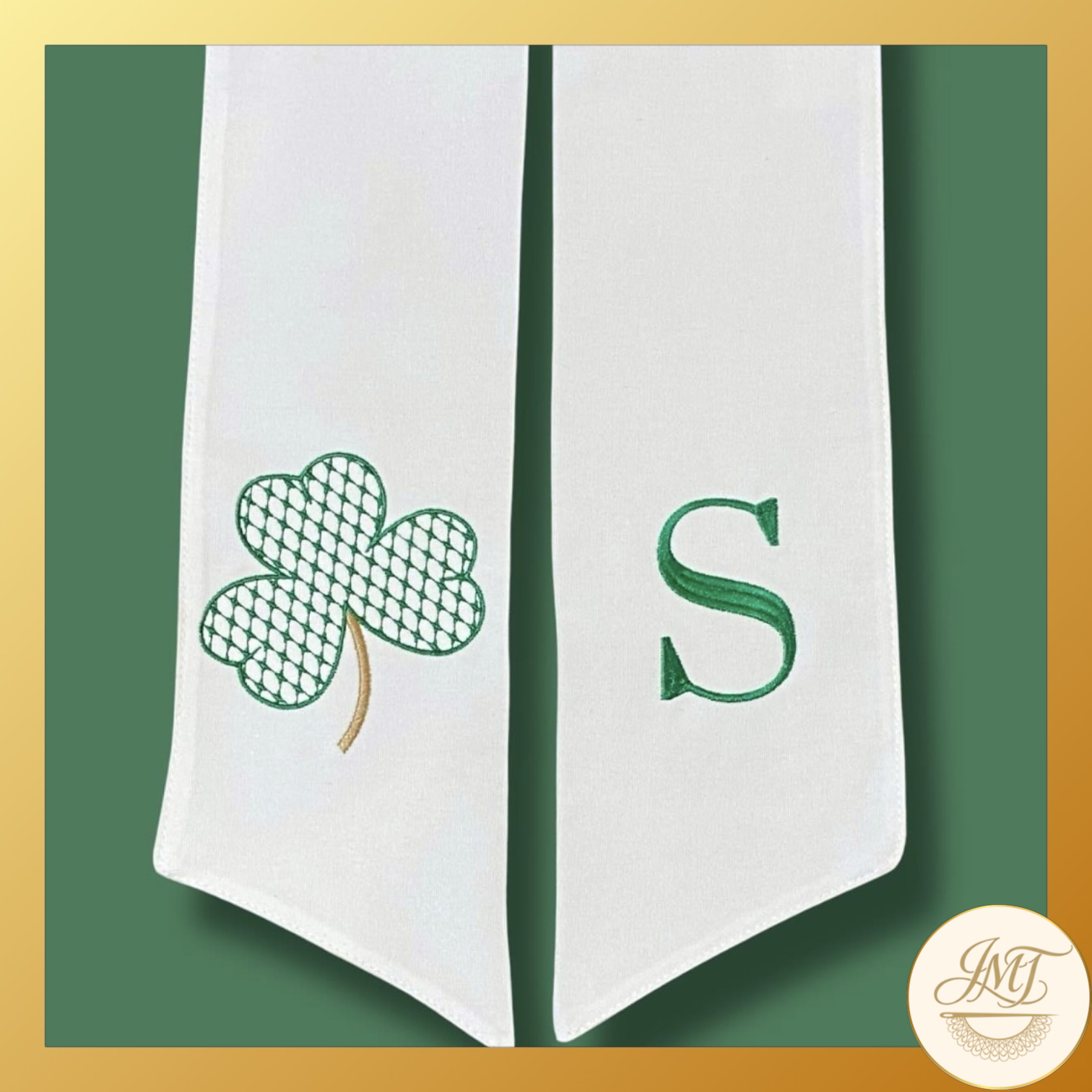Shamrock sash for St. Patrick's Day.