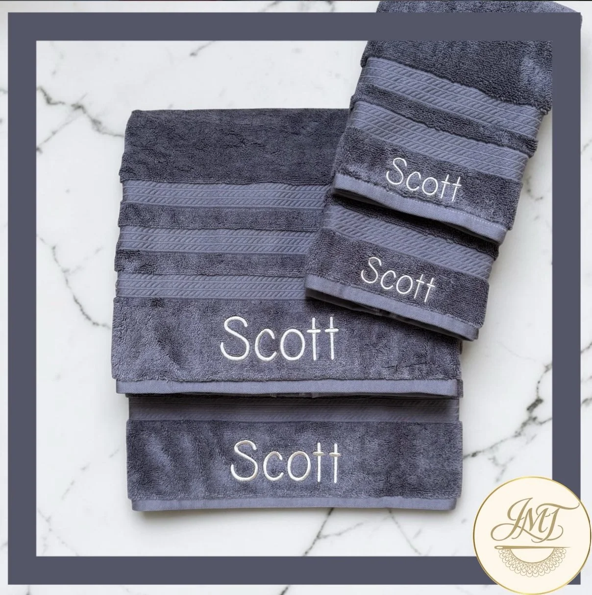 Worried about their towels being misplaced in the communal shower area or laundry room? Embroider them for easy identification.