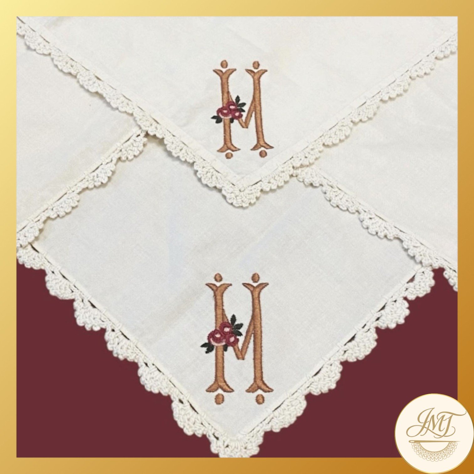 Give grandma's dinner napkins a second life with a fresh monogram. 