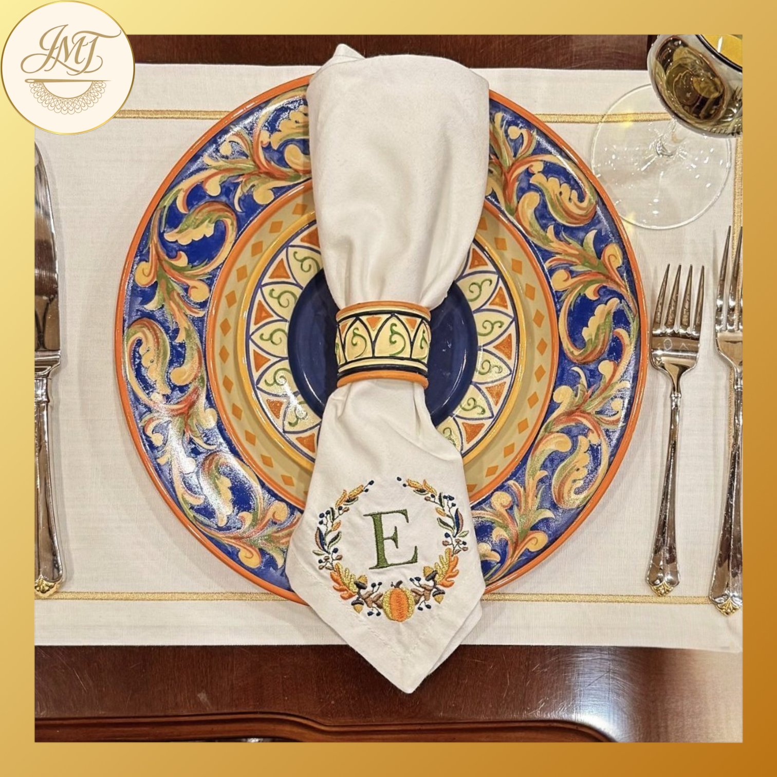 Fall dinner napkins.