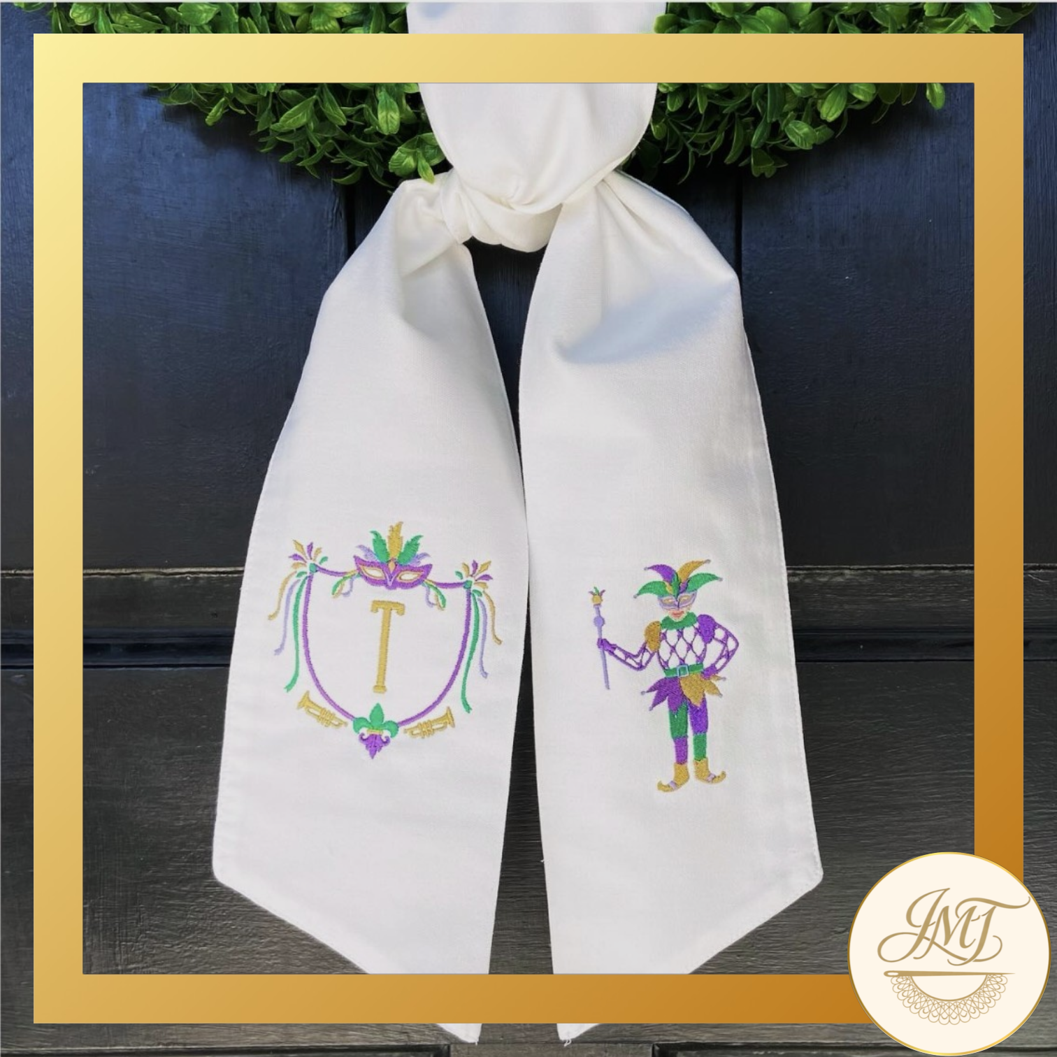 Mardi Gras sash.